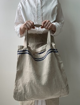 linen bag(navy line)